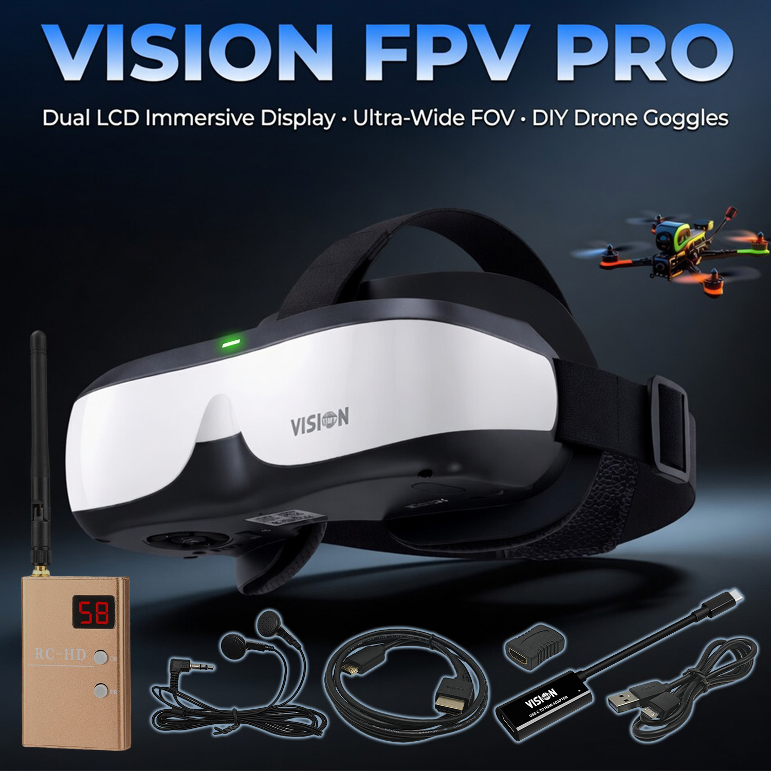 Fpv Drone Goggles - FPV Goggles, Head-Mounted Display, Analog Video