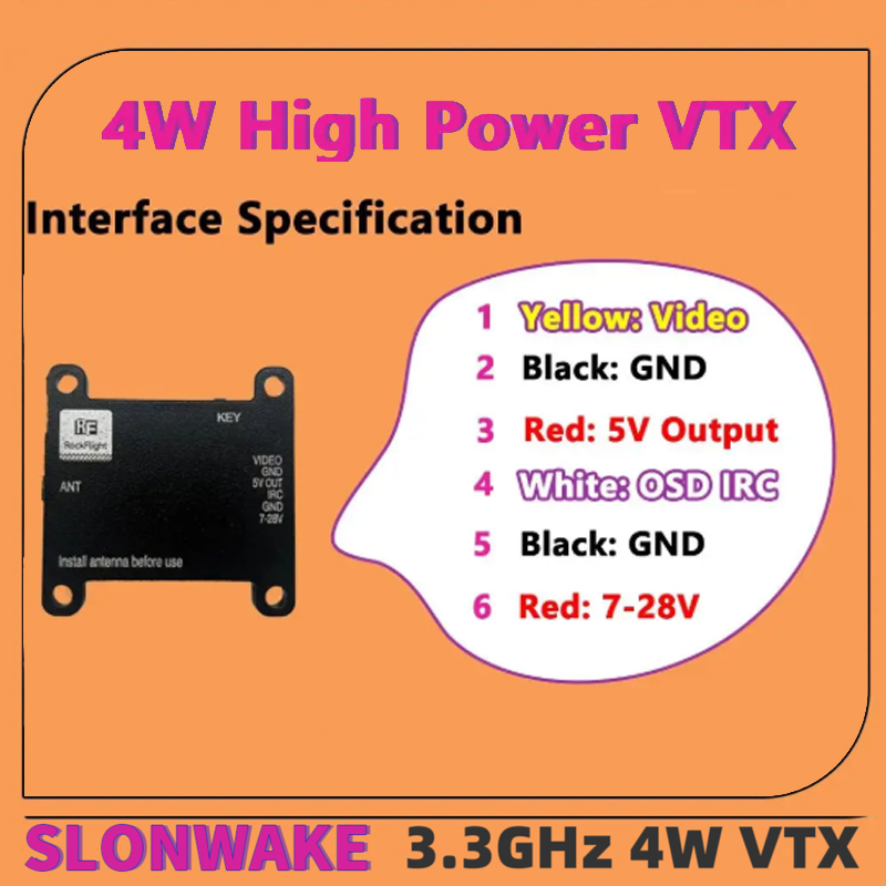 SLONWAKE FPV 3.3G 16CH 4000mW  - Fpv Drone Vtx 评论和价格