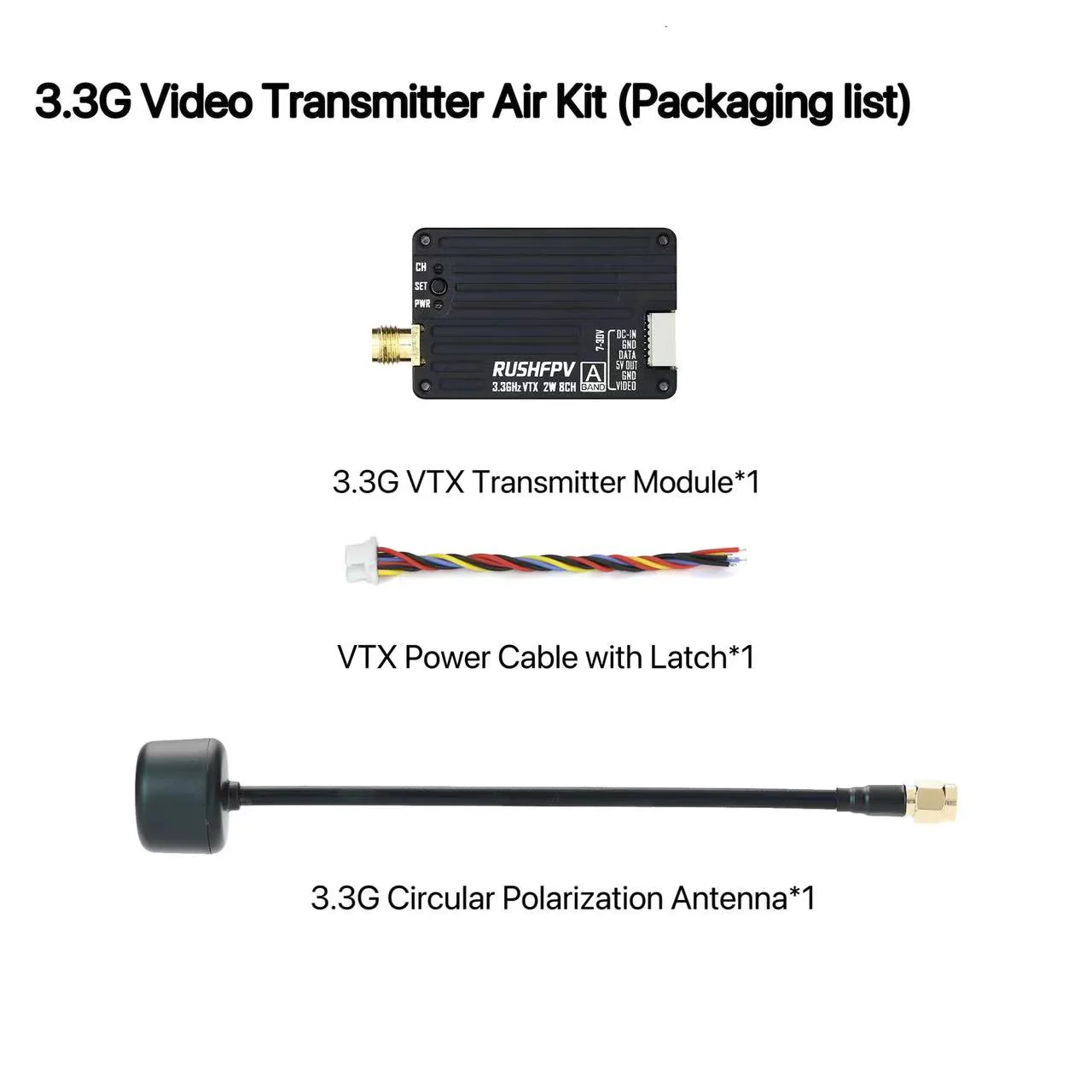 RUSHFPV 3.3G 2W VTX Transmitte - Fpv Drone Antenna 评论和价格