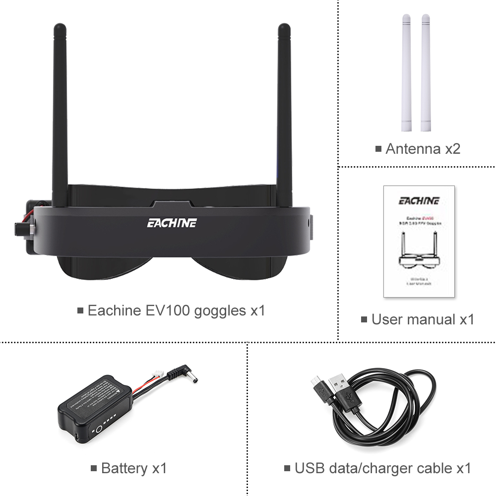 Eachine EV100 720*540 5.8G 72C - Fpv Drone Goggles 评论和价格